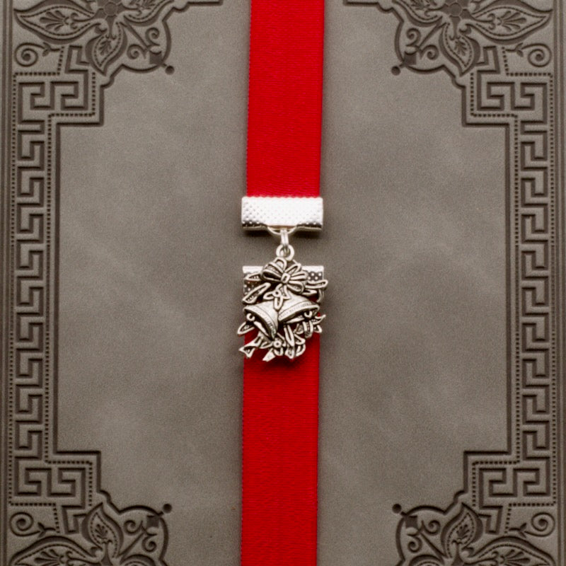 Christmas Silver Bells Bookband Elastic Bookmark