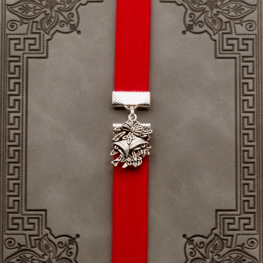 Christmas Silver Bells Bookband Elastic Bookmark