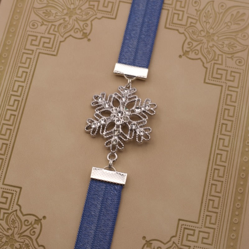 Christmas Cubic Zirconia Snowflake Elastic Bookmark