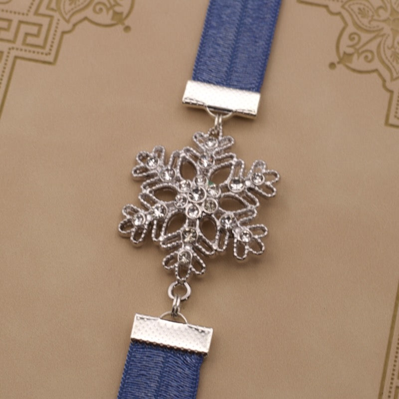 Christmas Cubic Zirconia Snowflake Elastic Bookmark