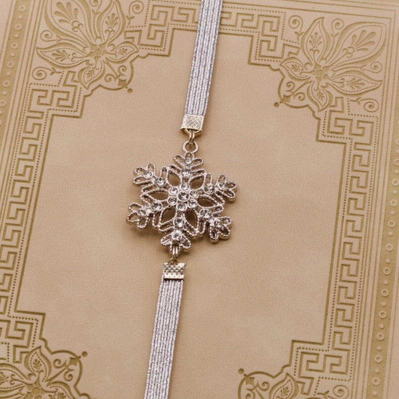 Christmas Cubic Zirconia Snowflake Elastic Bookmark