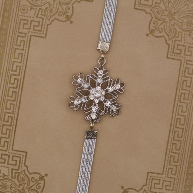 Christmas Cubic Zirconia Snowflake Elastic Bookmark